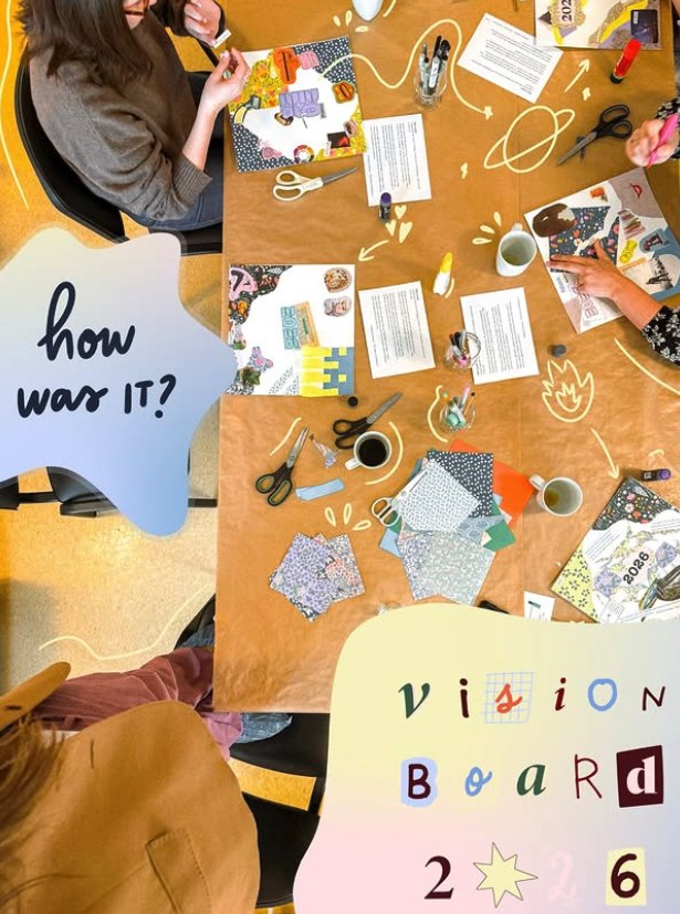 Vision board workshop in progress